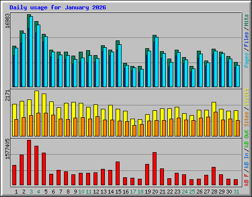 Daily usage for January 2026